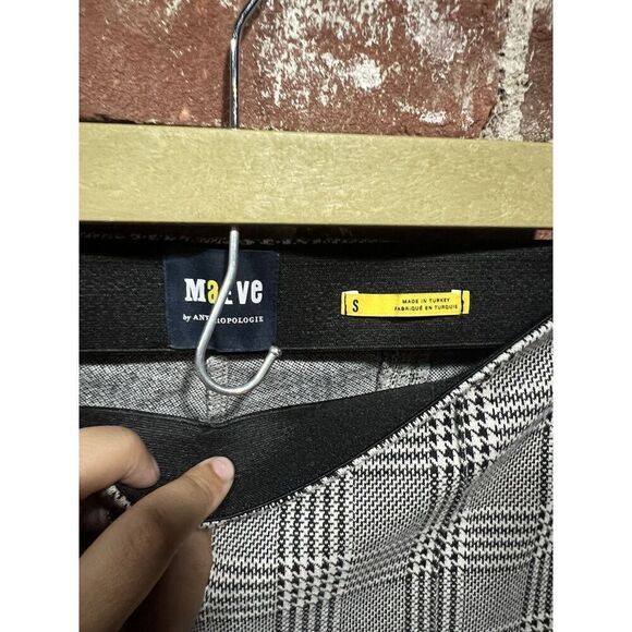 Maeve Women's Gray Plaid Flare Pants Size Small Stretch High Rise Tailored Fit - Picture 2 of 4